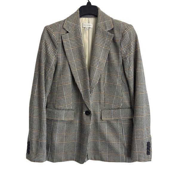 Free Assembly Jackets & Blazers - Free Assembly Womens S Glen Plaid Single Button Blazer Black White check Jacket
